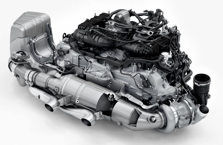 The boxer engine of the 2025 Porsche 911