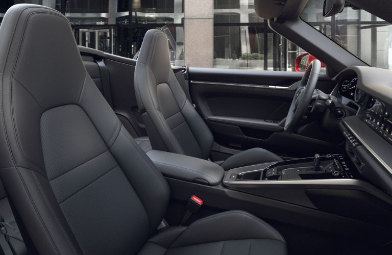 The sleek interior of the Porsche 911 Carrera