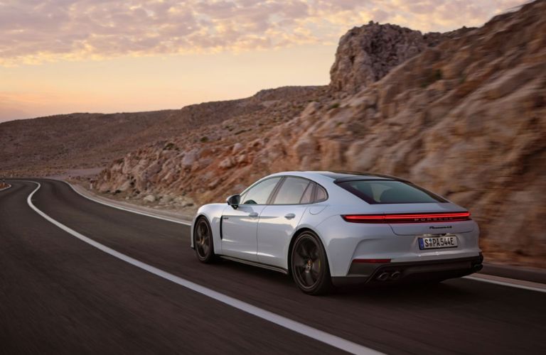 Rear view of a Porsche Panamera Turbo E-Hybrid